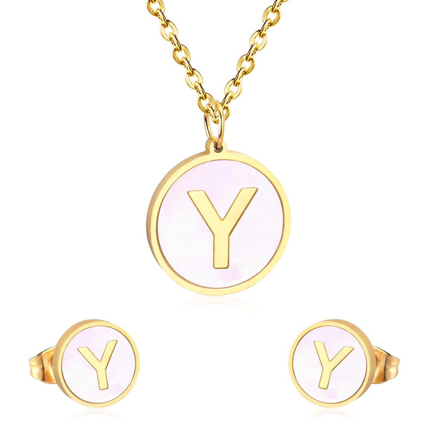 letter a jewelry gold stainless-Y
