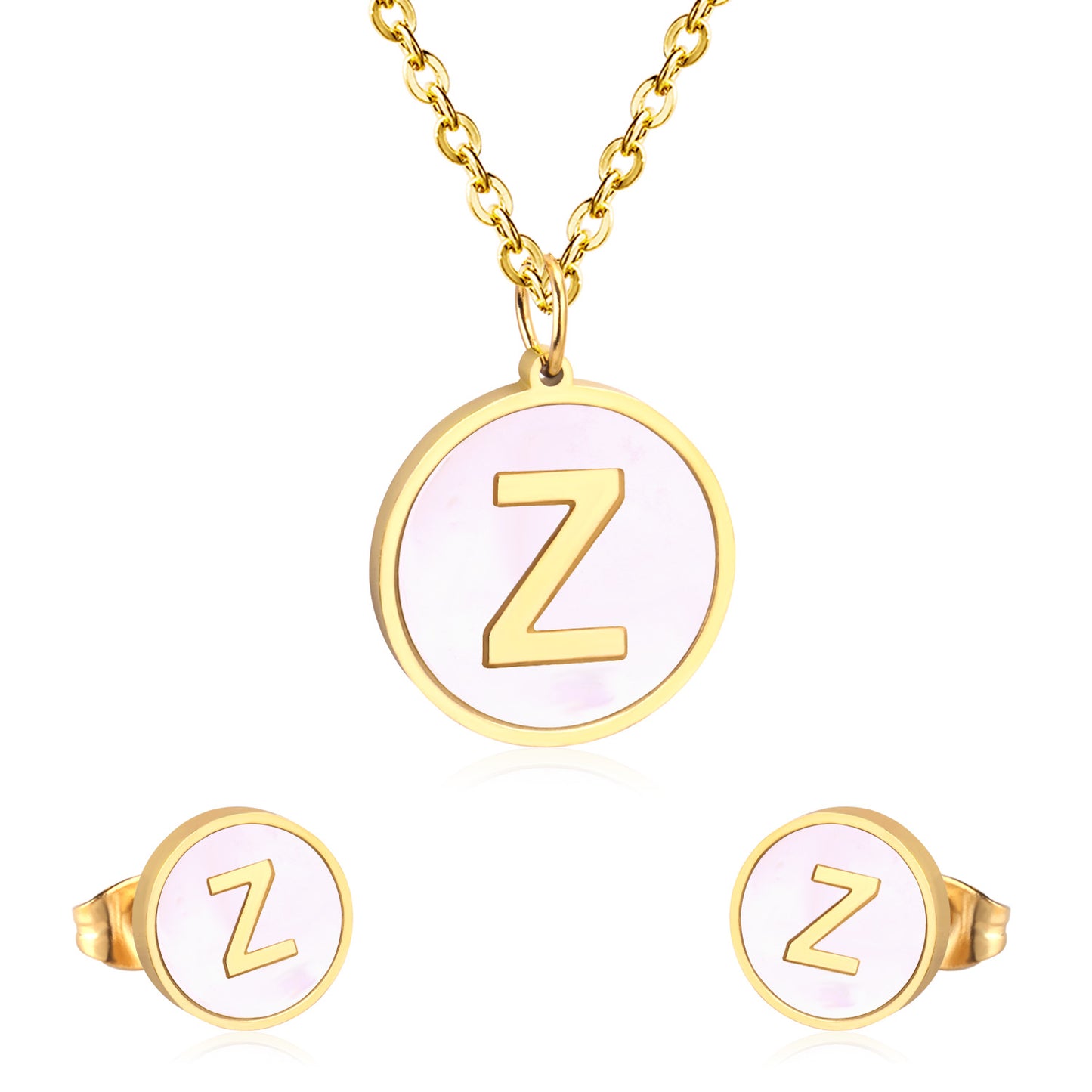 letter a jewelry gold stainless-Z