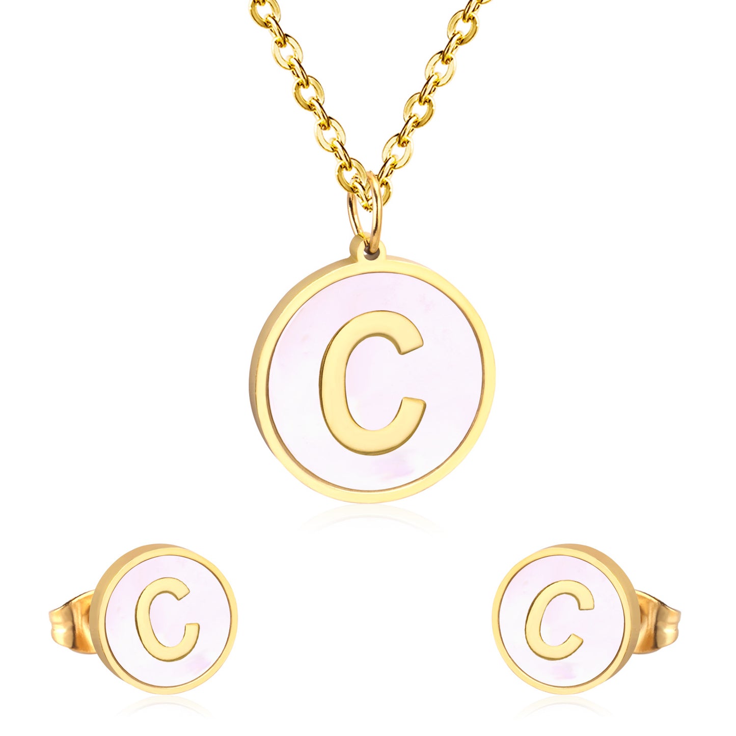 letter a jewelry gold stainless-c