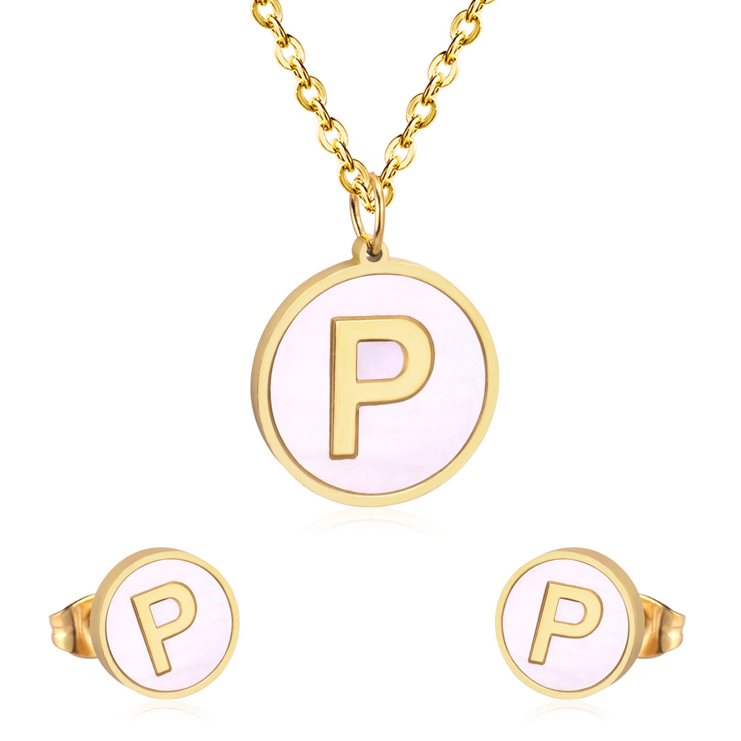 letter a jewelry gold stainless-p