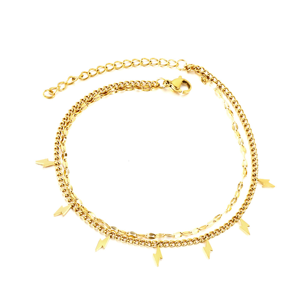 lightning bolt edgy anklet