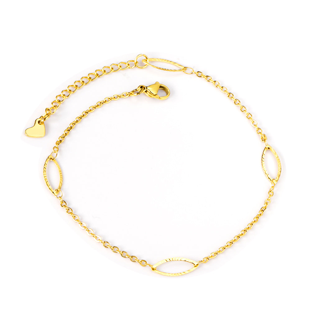 oval link anklet textured