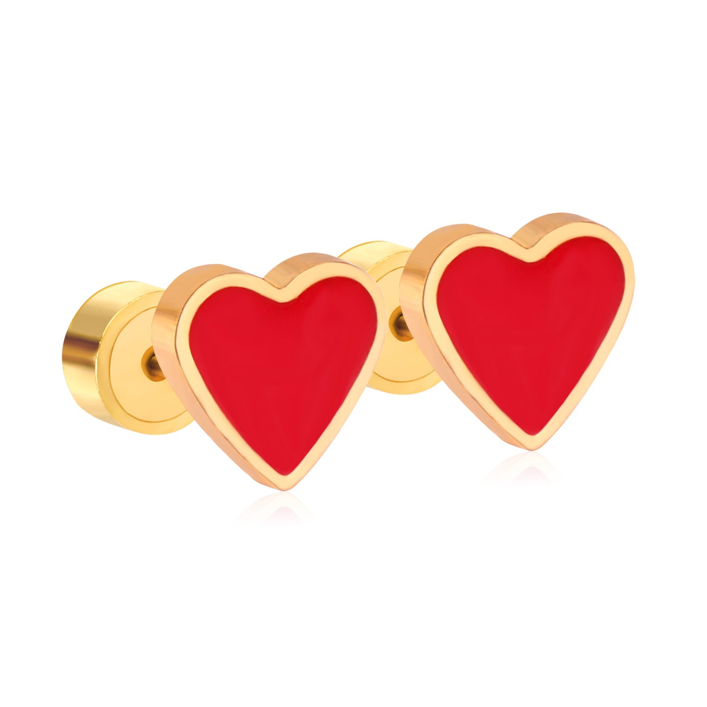 Wholesale Black Heart Stud Earrings Sleek Mystique Gold Edged Chic