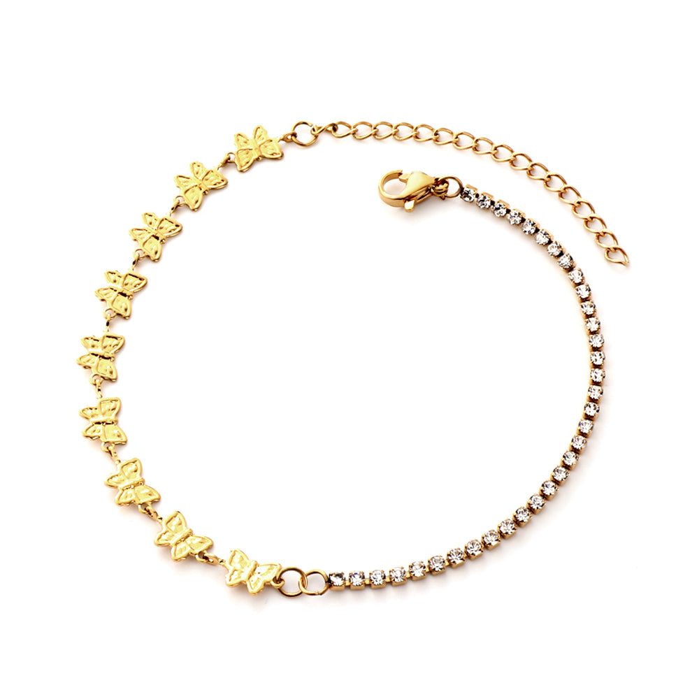 sparkling butterfly anklet
