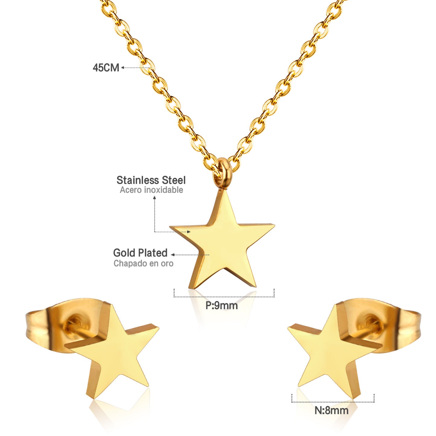 star pendant measurement