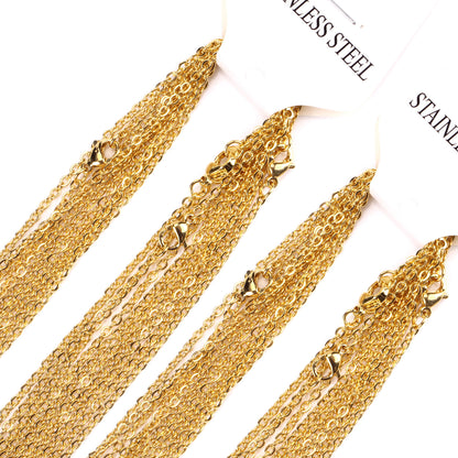 10pcs Gold - Tone Chain Collection Versatile Jewelry Basics