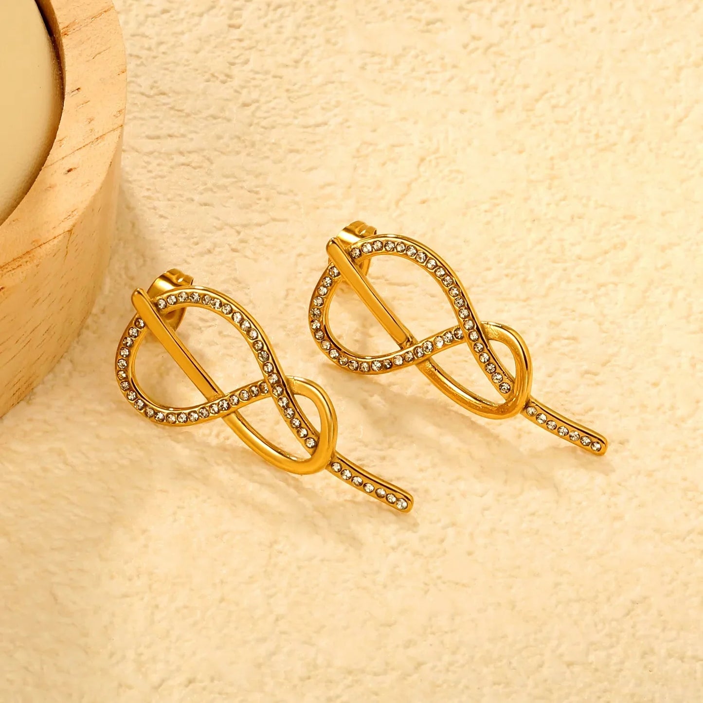 Minimalist Stainless Steel Infinity Studs | Hypoallergenic Zircon
