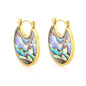 Waterproof Stainless Steel Shell Hoops | Retro Abalone Jewelry