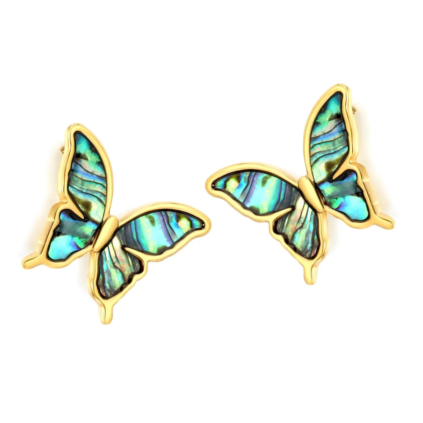 Elegant Stainless Steel Butterfly Studs | French Style Shell Jewelry