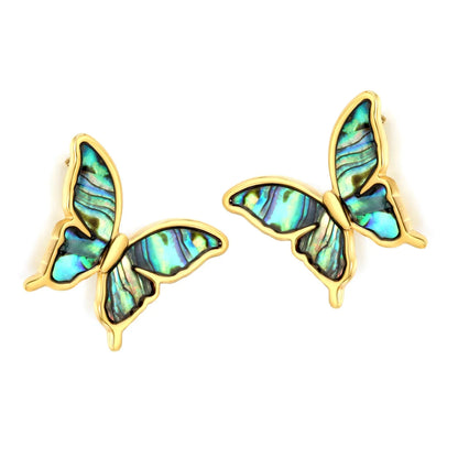 Elegant Stainless Steel Butterfly Studs | French Style Shell Jewelry