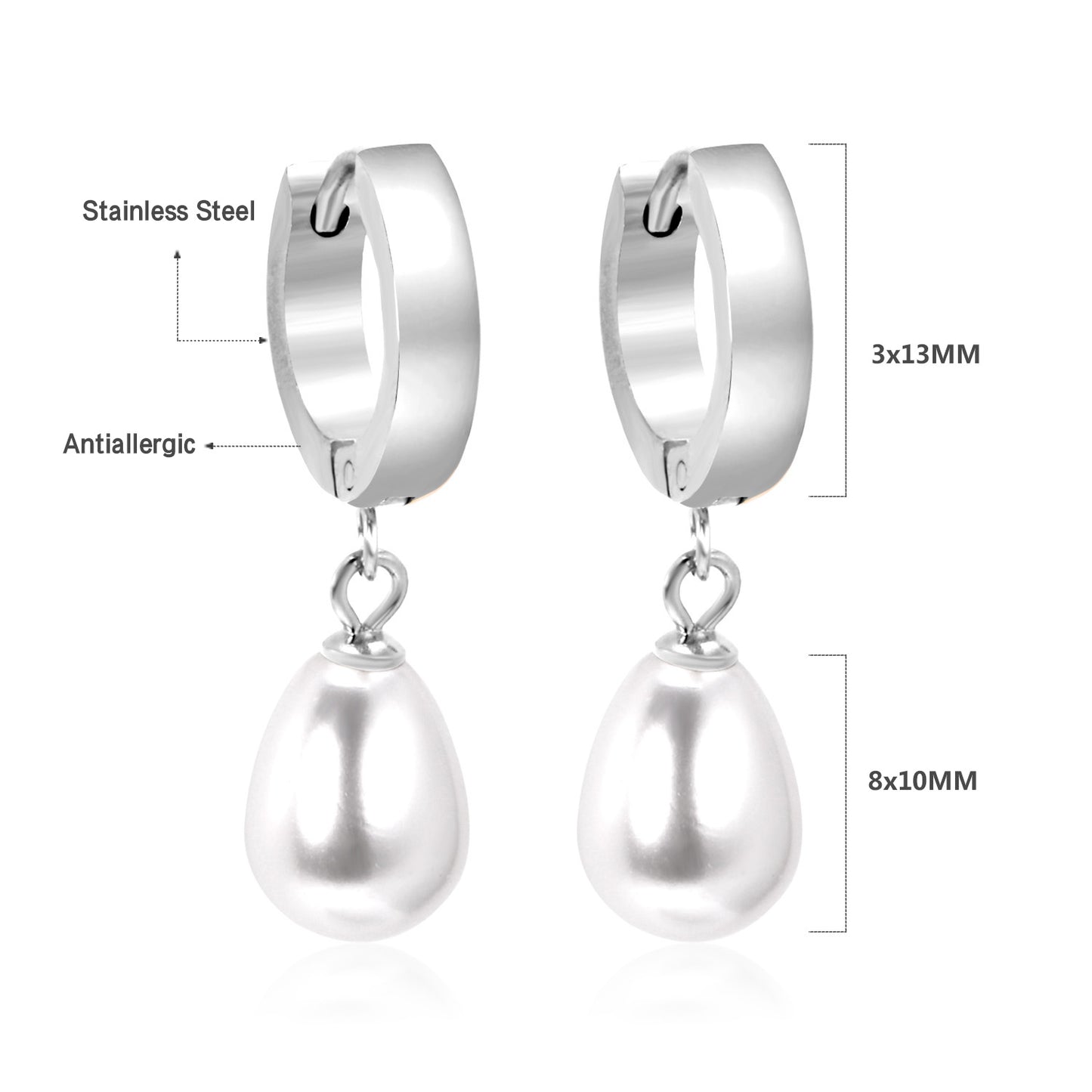 Wholesale 18K Gold Teardrop Pearl Dangle Earrings Bulk