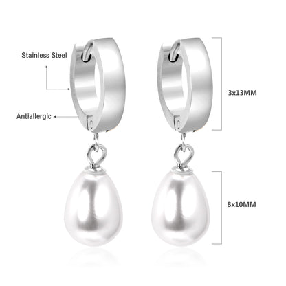 Wholesale 18K Gold Teardrop Pearl Dangle Earrings Bulk