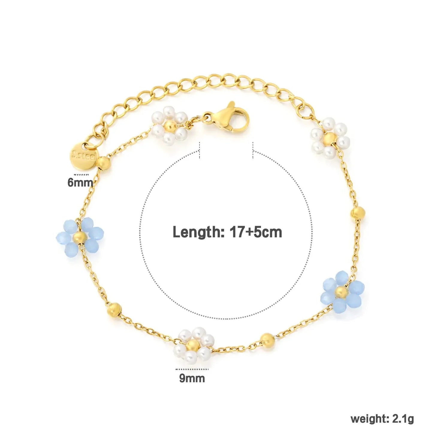 Cute 304L Stainless Steel Flower Bracelet | Summer Beach Style