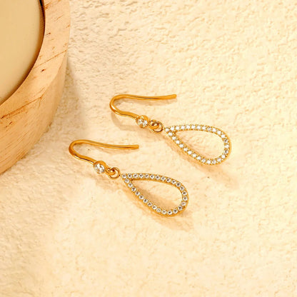 Tarnish-Free Stainless Steel Waterdrop Earrings | Classic Gold Jewelry