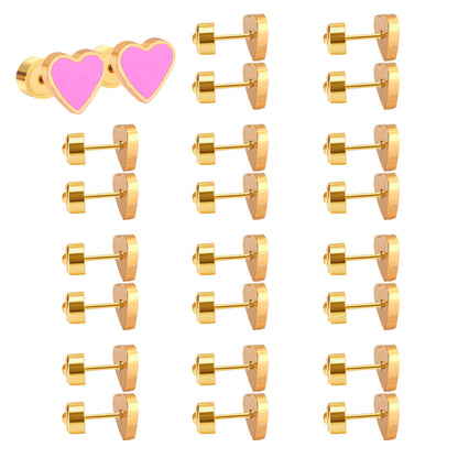 Wholesale Black Heart Stud Earrings Sleek Mystique Gold Edged Chic