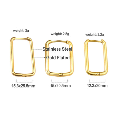 Wholesale Sleek Square - Shaped Gold Earrings for Trendy Jewelry Retailers