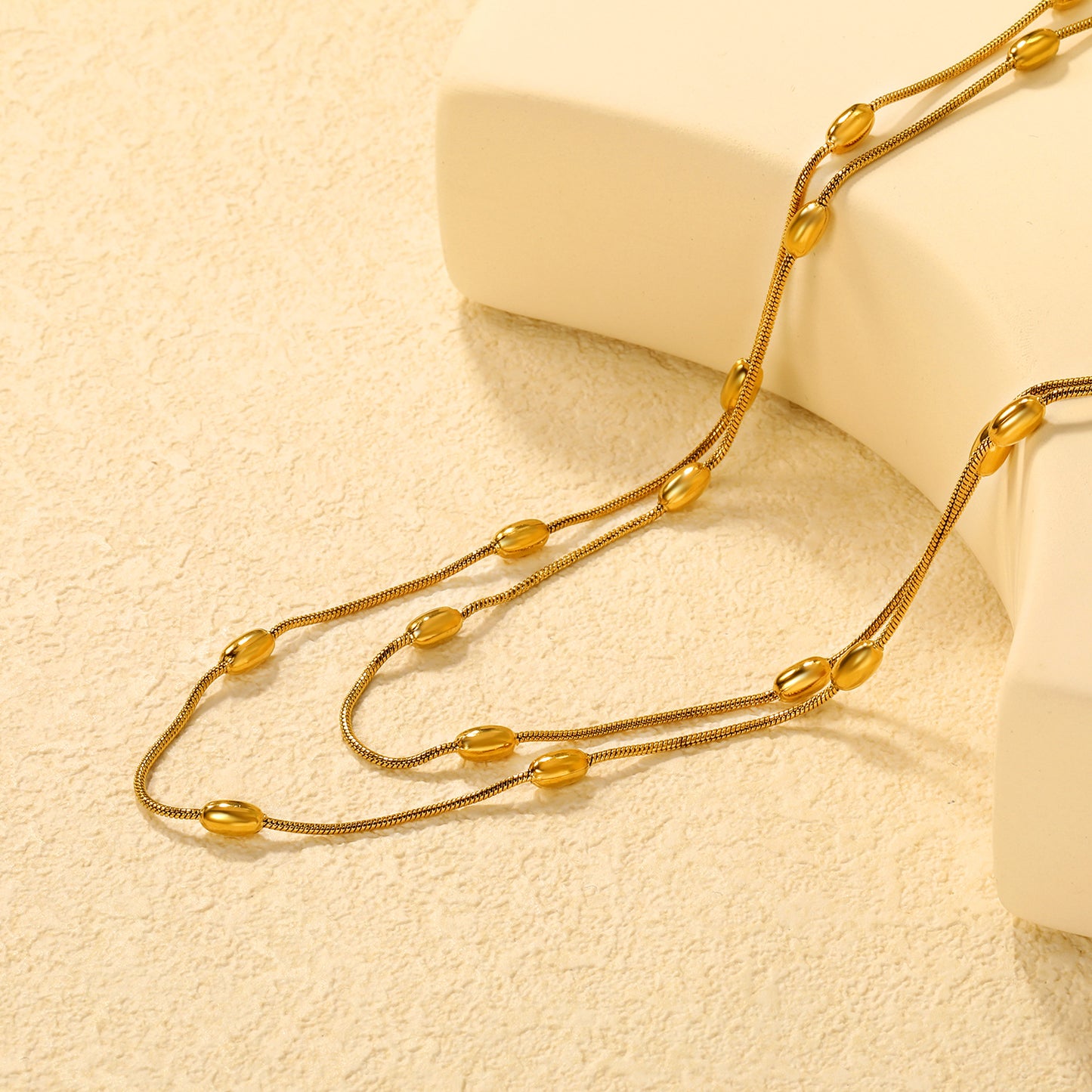 Minimalist 304L Stainless Steel Long Layered Necklace