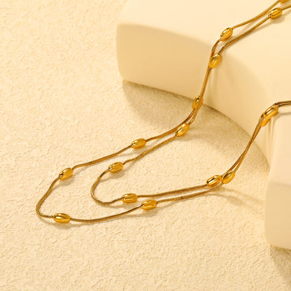 Minimalist 304L Stainless Steel Long Layered Necklace
