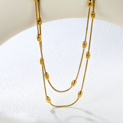 Minimalist 304L Stainless Steel Long Layered Necklace