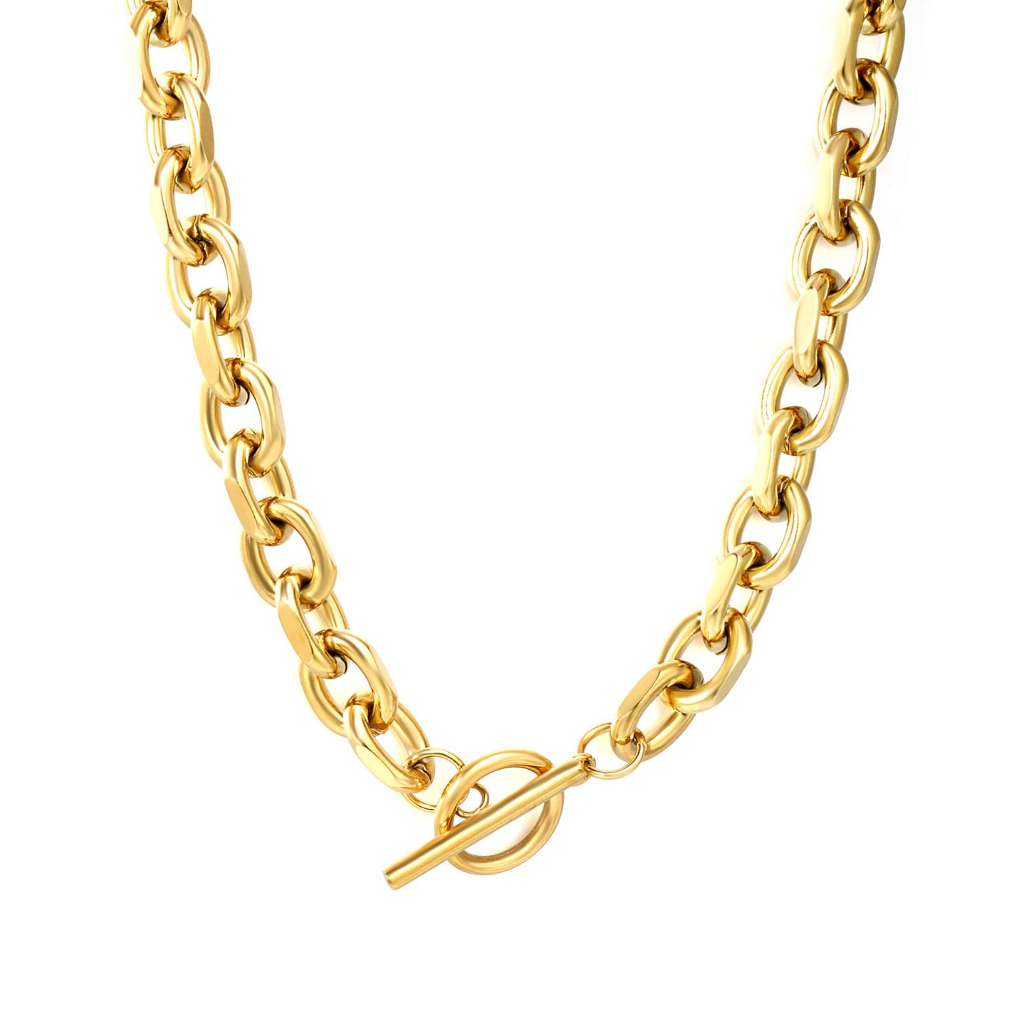 Wholesale 304L Stainless Steel Heavy OT Buckle Necklace