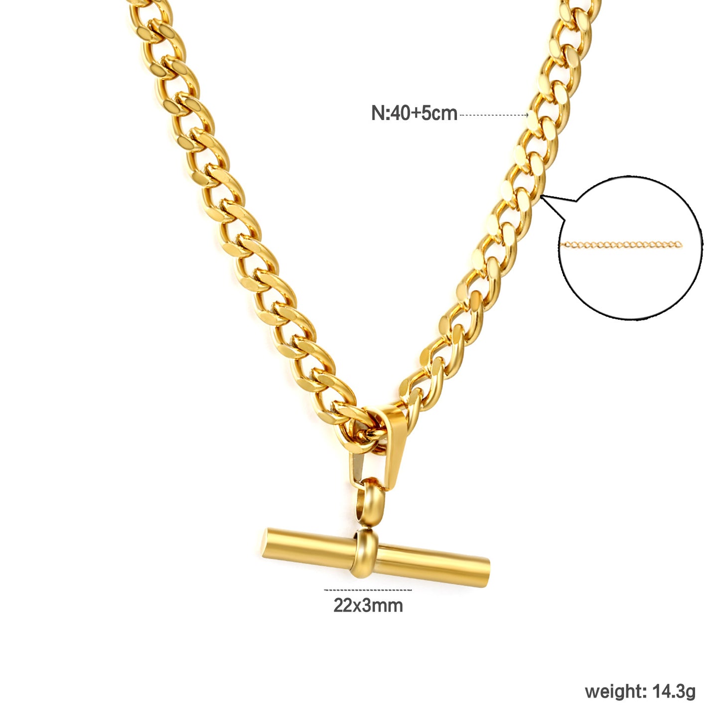 Bulk PVD Gold Industrial Sculpted OT-Clasp Cuban Necklace