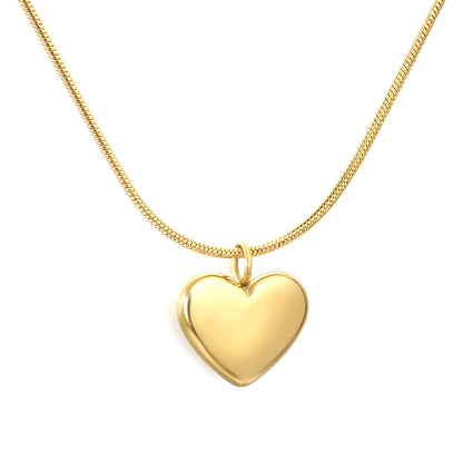 Wholesale 304L Stainless Steel Heart Necklace - 40+5cm Chain