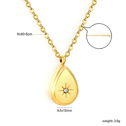 Custom 304L Stainless Steel Necklace Star Teardrop Jewelry Factory