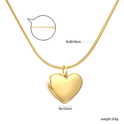 Wholesale 304L Stainless Steel Heart Necklace - 40+5cm Chain