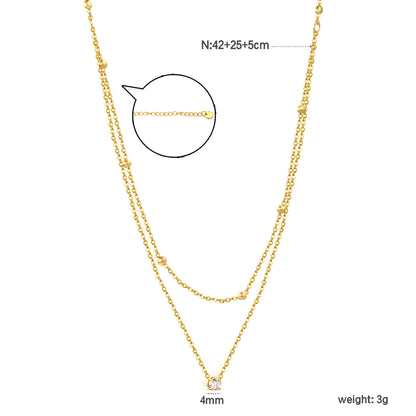 Minimalist Double-Layer Dainty Chain Necklace Stainless Steel Non-Tarnish
