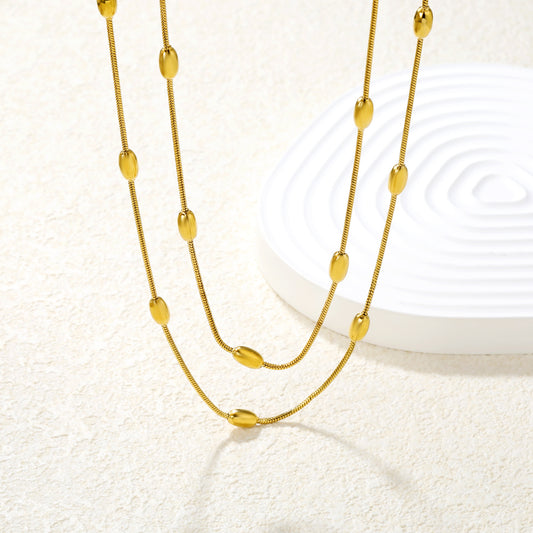 Minimalist 304L Stainless Steel Long Layered Necklace