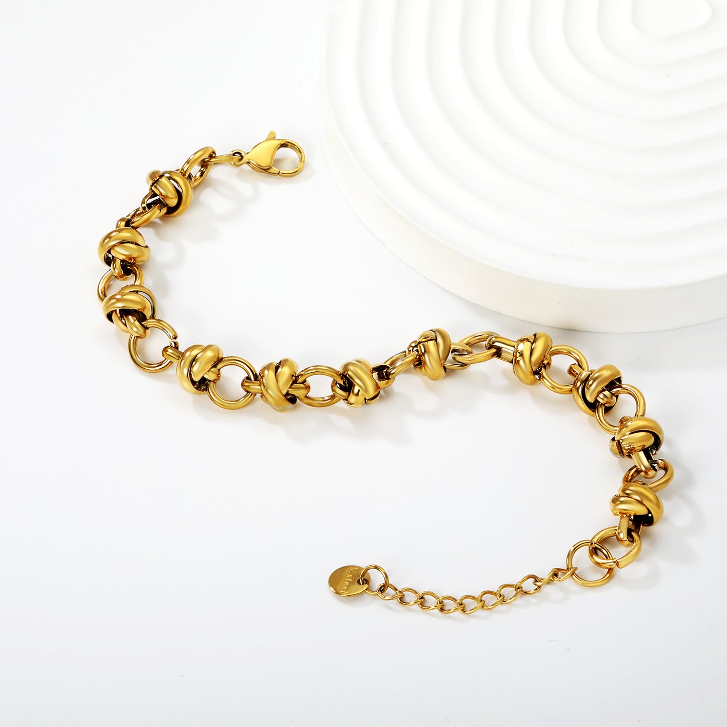 Wholesale Two-Tone Twisted Link Bracelet | Gold and Silver Adjustable Chain