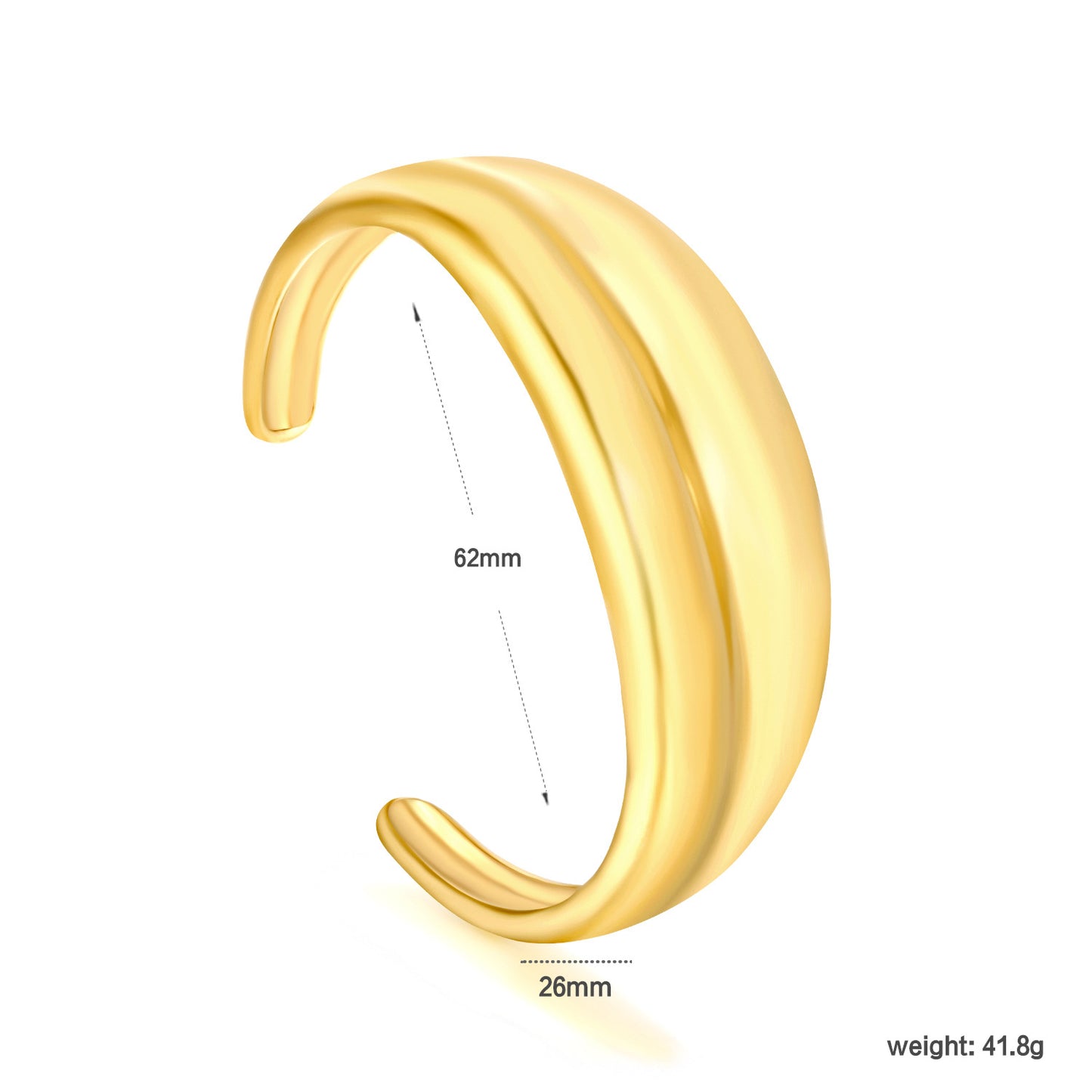 Wholesale Waterproof PVD Gold Slim Pave Zircon Matte Open Bangle