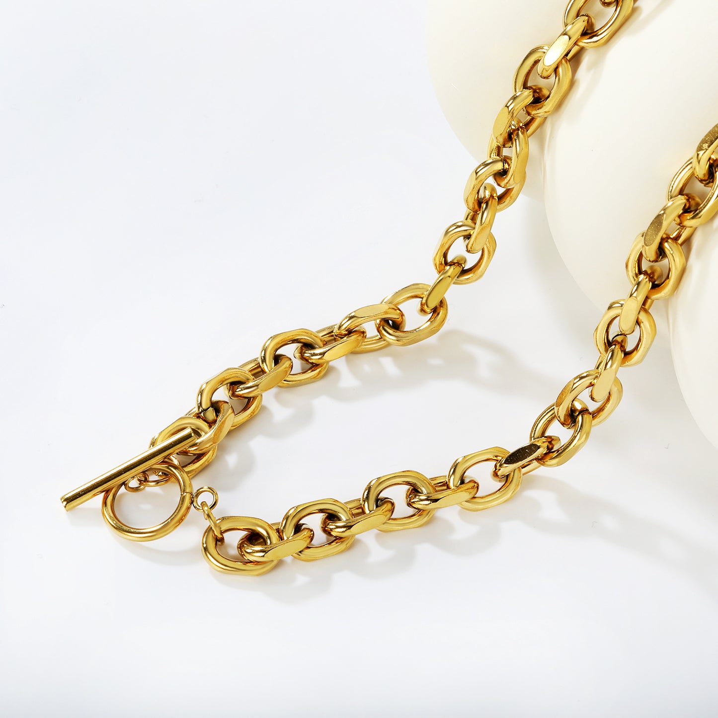 Wholesale 304L Stainless Steel Heavy OT Buckle Necklace