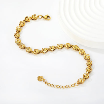 Wholesale Delicate Heart Bracelet | Dainty Gold Chain with Charm Accents