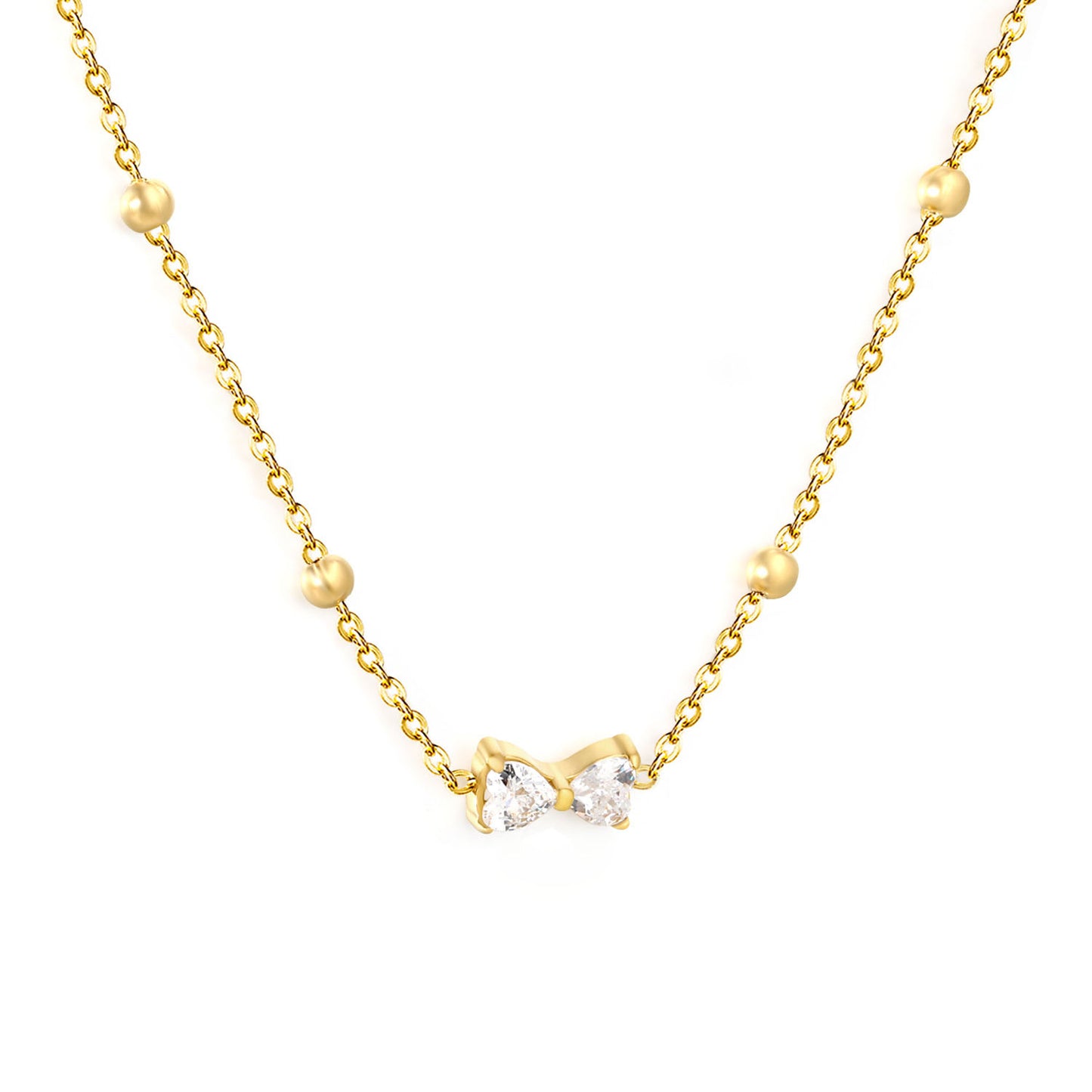 304L Stainless Steel Necklace Bow Knot Jewelry Factory Bulk Price