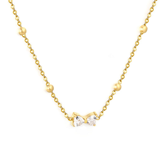 304L Stainless Steel Necklace Bow Knot Jewelry Factory Bulk Price