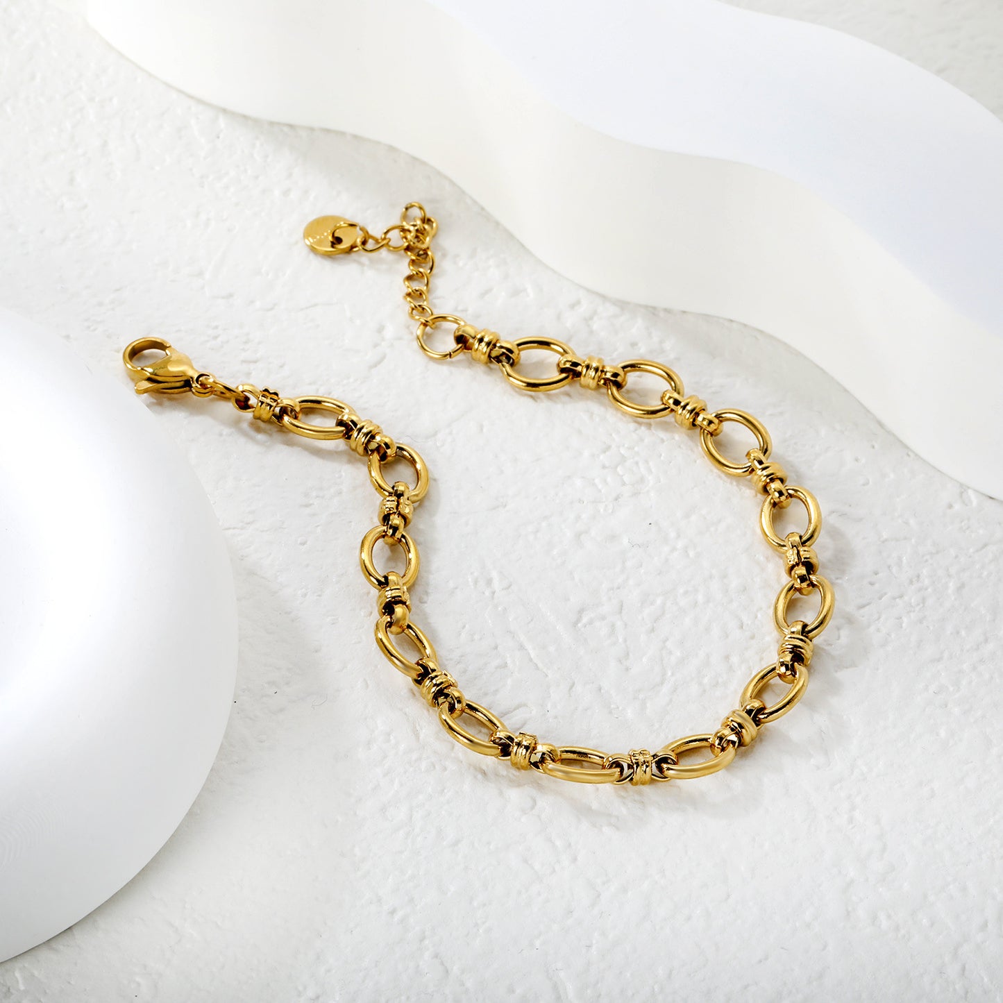Wholesale Dainty Cable Chain Bracelet | Thin Gold Plated Adjustable Everyday