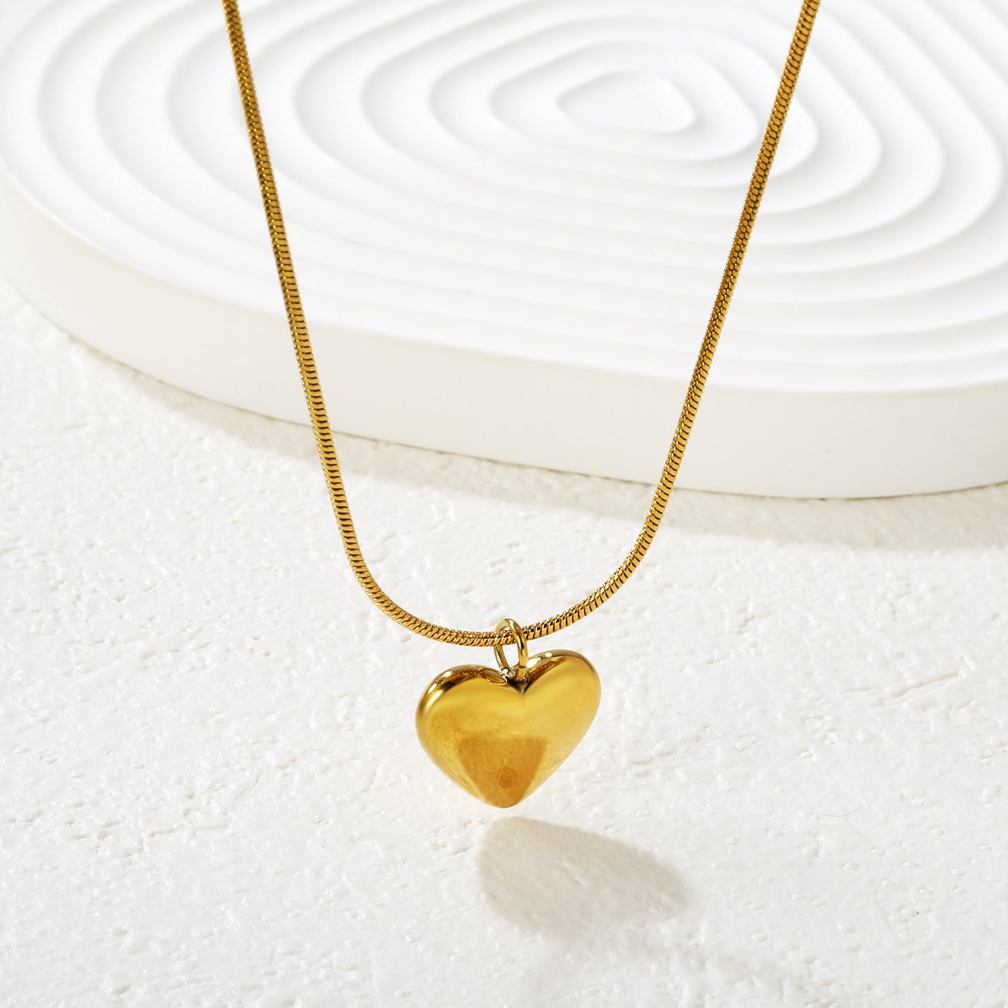 Wholesale 304L Stainless Steel Heart Necklace - 40+5cm Chain