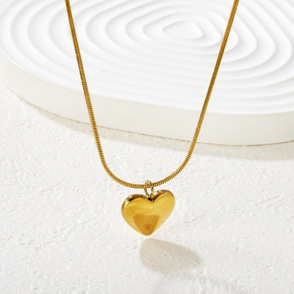 Wholesale 304L Stainless Steel Heart Necklace - 40+5cm Chain