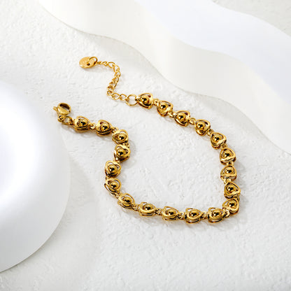 Wholesale Delicate Heart Bracelet | Dainty Gold Chain with Charm Accents