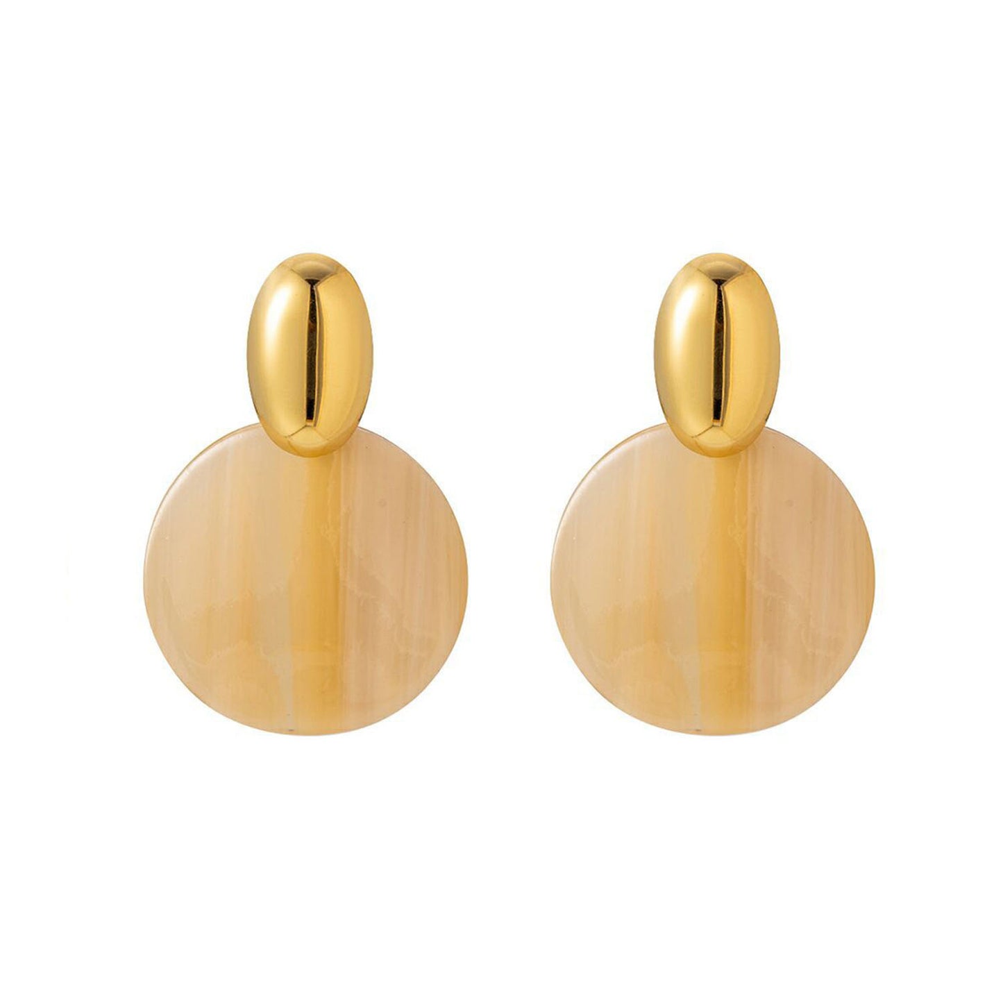 Minimalist Colorful Round Disc Earrings Stainless Steel Tarnish-Free