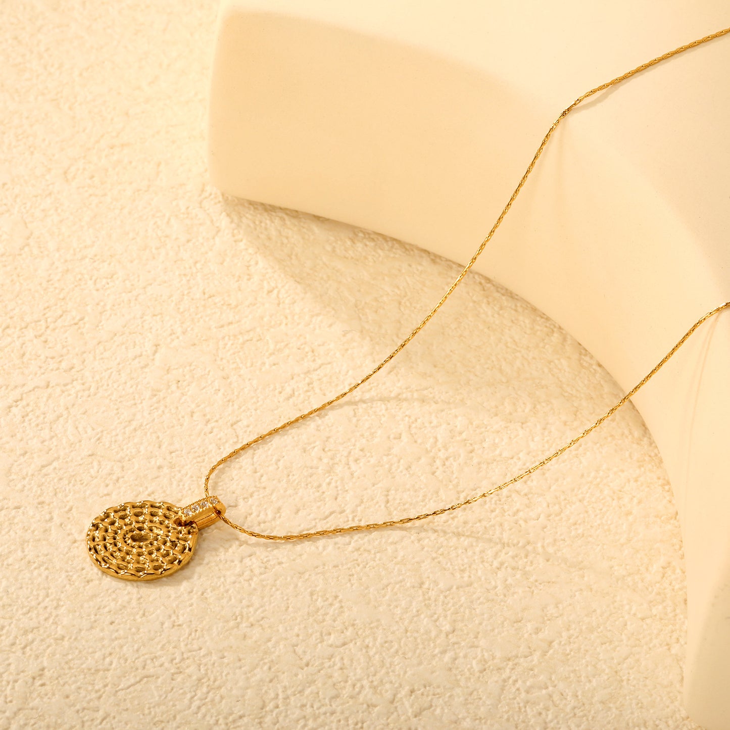 Wholesale 304L Stainless Steel Necklace Woven Oval Zircon Jewelry