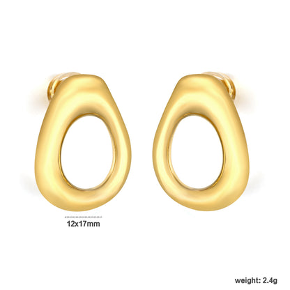 Wholesale Waterproof Antique PVD Gold Sculpted Teardrop Huggies