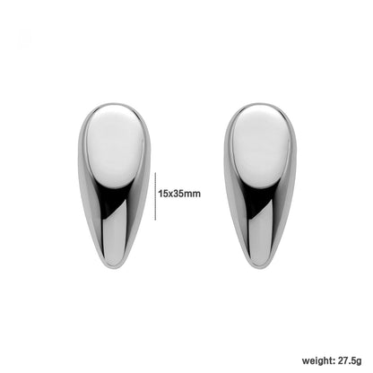 Wholesale Waterproof PVD Gold/Silver Contoured Teardrop Studs