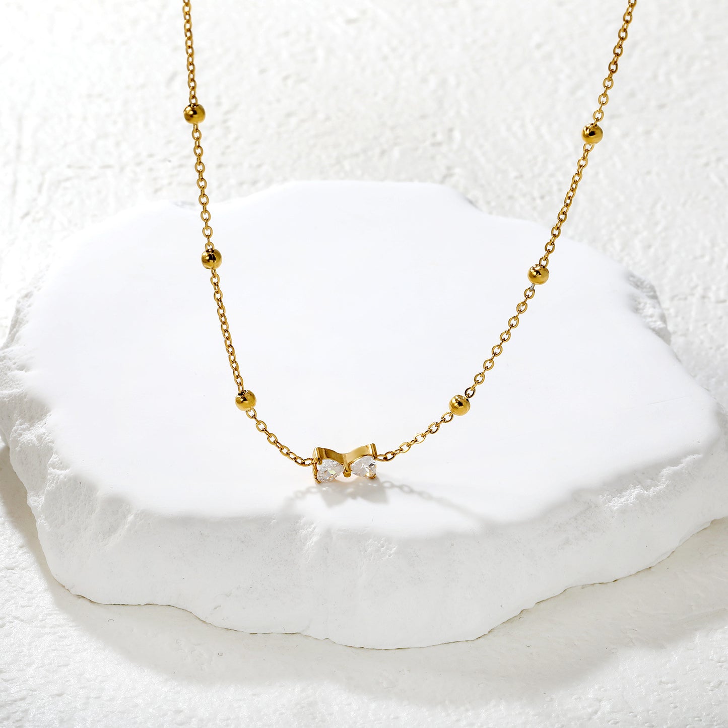 304L Stainless Steel Necklace Bow Knot Jewelry Factory Bulk Price