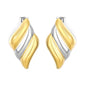 Wholesale Waterproof Two-Tone Spiral Sculpted Fluid Stud Earrings