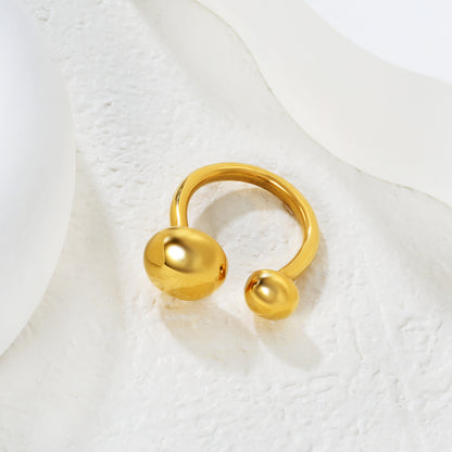Bulk PVD Gold Minimalist Double Ball Adjustable Statement Ring