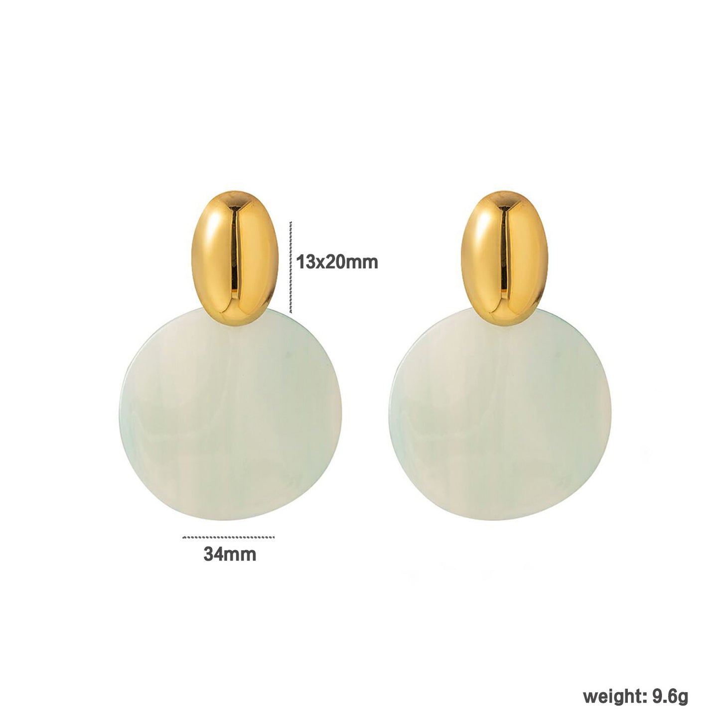 Minimalist Colorful Round Disc Earrings Stainless Steel Tarnish-Free