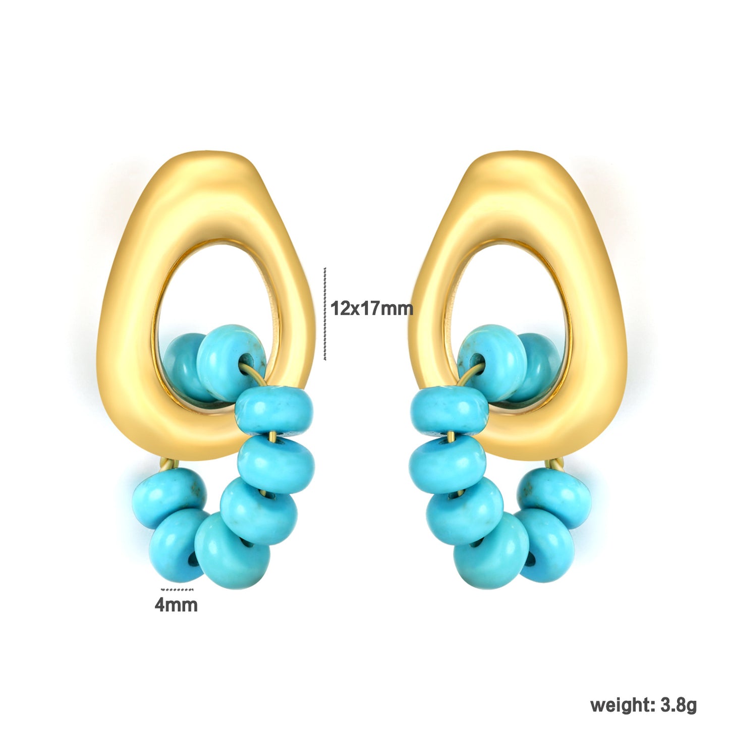 Wholesale Waterproof Antique PVD Gold Sculpted Teardrop Huggies