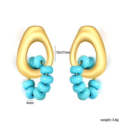 Wholesale Waterproof Antique PVD Gold Sculpted Teardrop Huggies